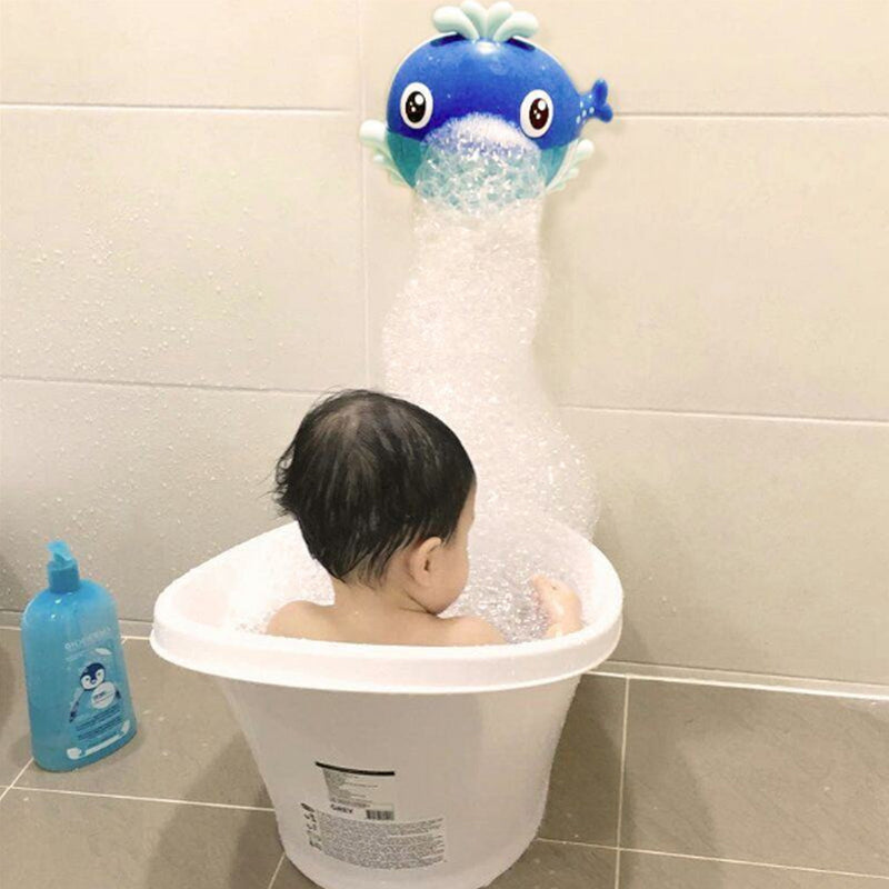 Kids Cartoon Whale Automatic Music Bubble Blower Machine Shower Toy Bath Bubble Maker