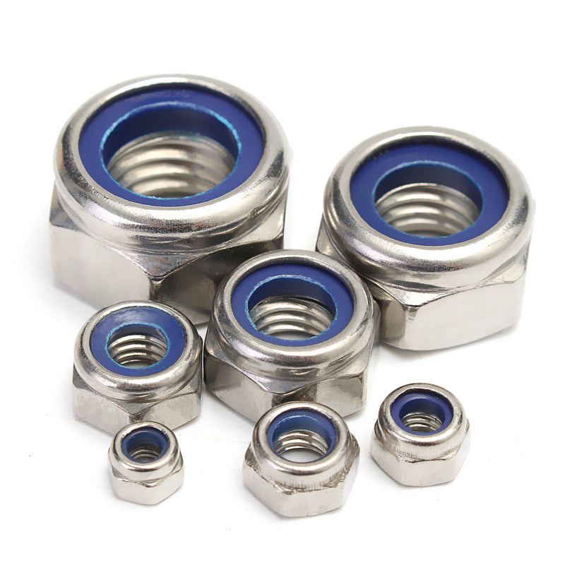 165Pcs Stainless Steel Nylon Insert Locknut Assortment Kit M3 - M12