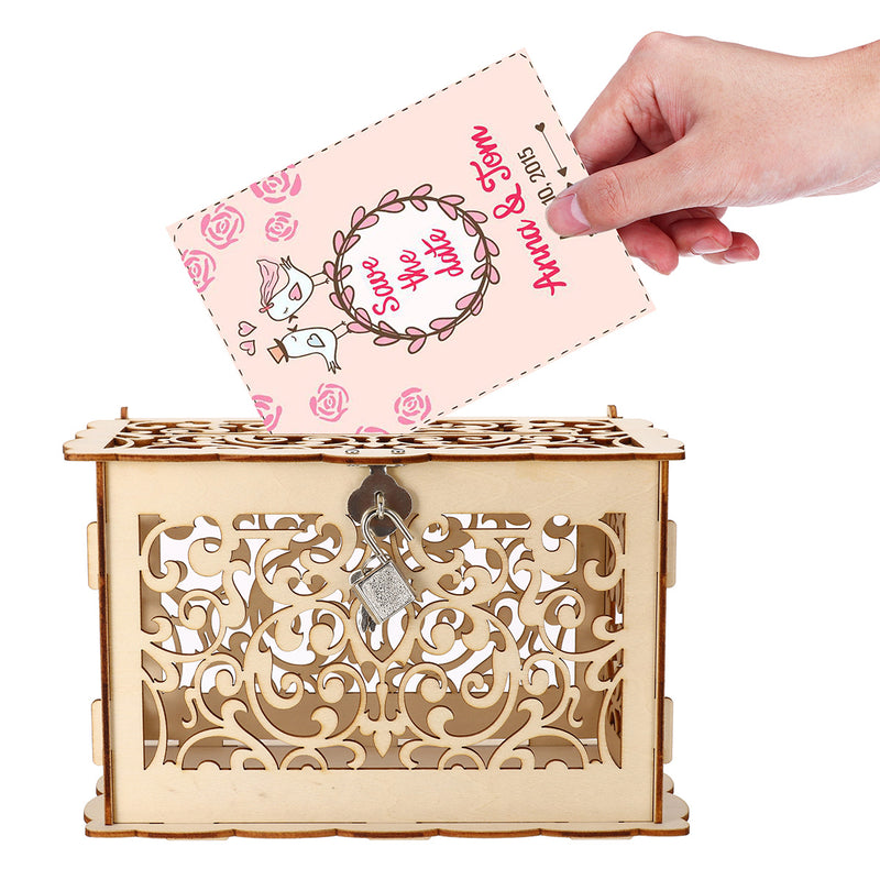 Wooden Wedding Post Box Weddings Reception Card Box With Lock Party Decoration