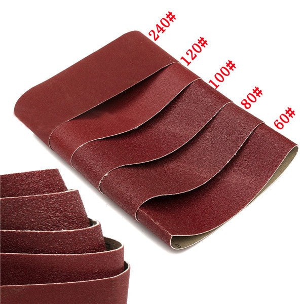 5pcs 457x75mm Sanding Belt 60/80/100/120/240 Grit Abrasive Belts Polishing Tool