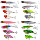 ZANLURE 4PCS Fishing Lure Set Rotating Tail Popper Topwater Swim Crankbait Artificial Hard Bait