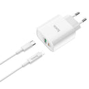 HOCO C57A EU Plug PD+QC3.0 Charger With Type C Cable for Tablet Smartphone