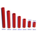 Suleve M3AR1 M3 Aluminum Alloy Standoff Studs 8-35mm Red Round PCB Board Spacers Standoffs 10pcs