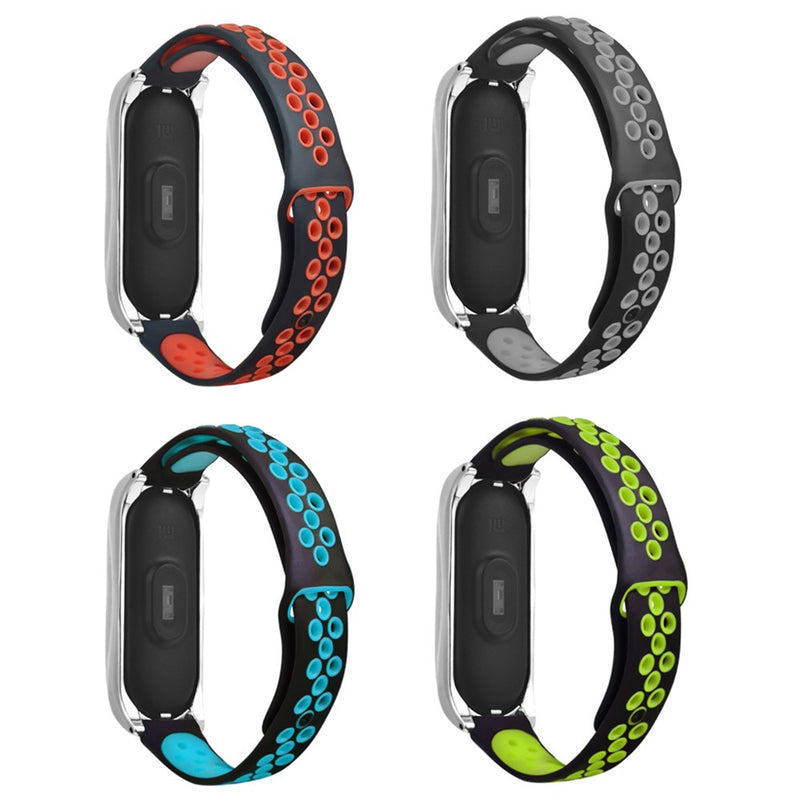 Bakeey Metal Shell Air Hole Watch Band Soft Wrist Band for Xiaomi Mi Band 3