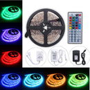 5M 24W RGB SMD5050 Waterproof 300 LED Strip Light + 44 Key Remote 12V 2A Power Adapter Full Kit