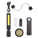 XANES 5001 3 in 1 T6+COB+XPE LED 3 Modes Detachable Head Flashlight USB Rechargeable Magnet Tail Work Light Set