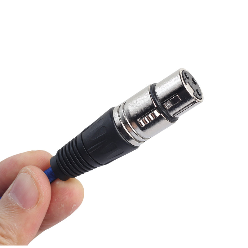 REXLIS BK2017B 1/ 1.8/ 3M Double Shield 3 Core Canon Male to Female Audio Cable