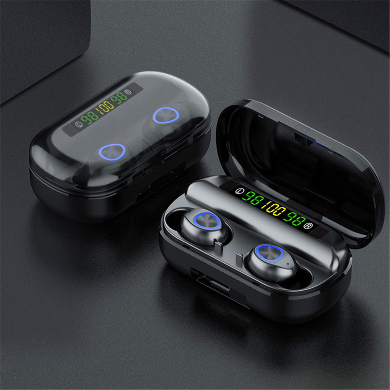 V10 Three Digital Display TWS Wireless bluetooth 5.0 Earbuds Earphone Waterproof Bass Headset with Charging Box