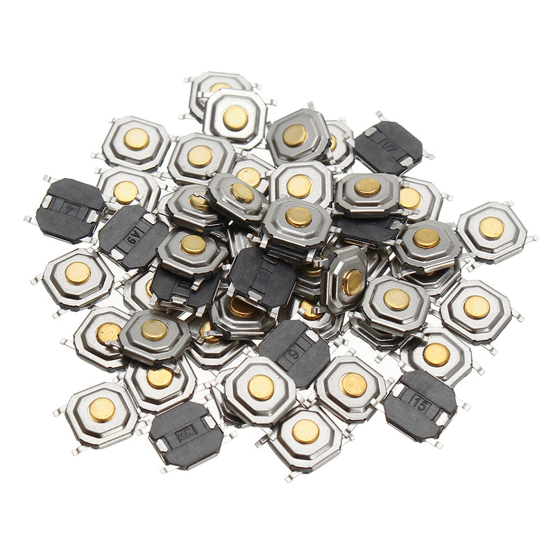 250Pcs DC12V 4 Pins Tact Tactile Push Button Switch Momentary SMD Switch 5x5x1.5MM