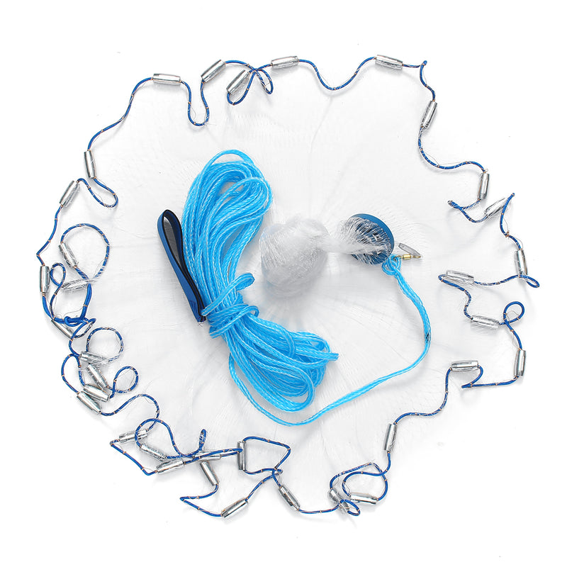 ZANLURE 2.4M Fishing Net Nylon Monofilament Mesh Gill Easy Throw Casting Fishing Tool Fishing Net