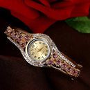 LVPAI XR1959 Fashionable Ladies Bracelet Watch Rhinestone Clock Quartz Watch