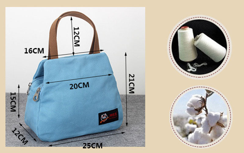 Fashion Portable Insulated Canvas lunch Bag Thermal Food Picnic Cooler Lunch Bags Lunch Box Bag