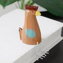 Zakka 3 Pcs Wooden Sitting Chicken Set Desktop Decoration Wood Carving Toys for Home Office