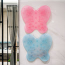 Butterfly Shape Silicone Bathroom Floor Mat Massage Exfoliation Shower Pad with Suction Cups