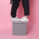 Multifunctional Foldable Storage Stool Box Shoe Bench Fabric Storage Stool Folding Chair