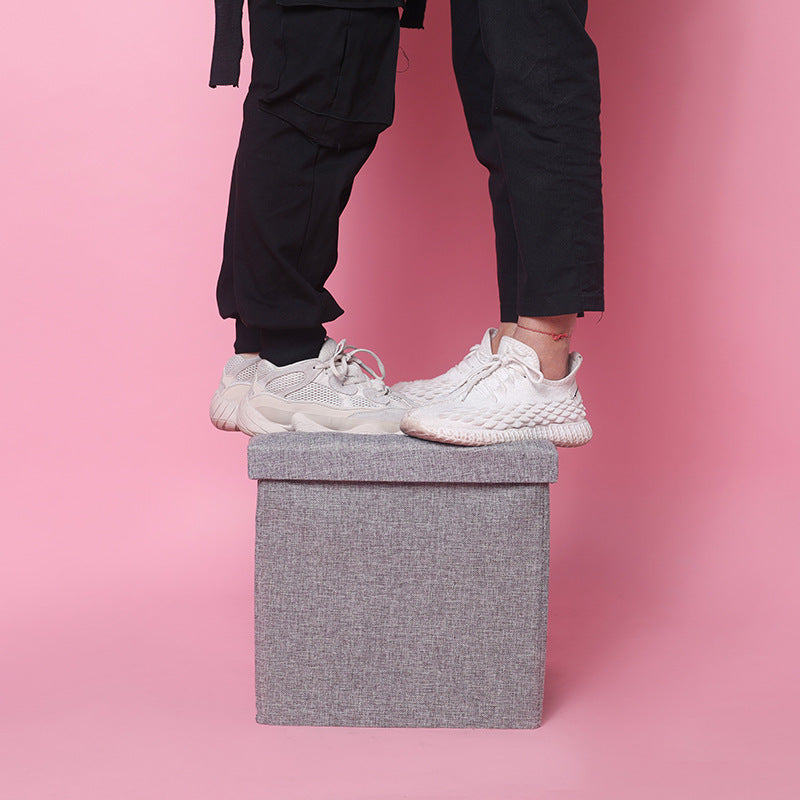 Multifunctional Foldable Storage Stool Box Shoe Bench Fabric Storage Stool Folding Chair