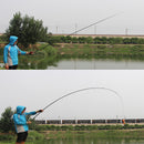 ZANLURE 2.7-7.2M Glass Fiber Black Stream Hand Pole Telescopic Spinning Freshwater Fishing Rod