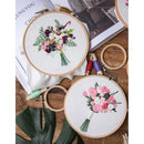 Handcraft Cross Stitch Kit Embroidery Starter Sew Needle Round Hoop Frame Sewing Tools