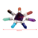 Crystal Pyramid Energy Generator Gemstone 7 Chakra Prism Point Healing Balancing Decorations