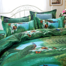 4PCS 3D Peafowls Dream Bed Bedding Sets Pillow Cover Sheet Bedroom Decor Set