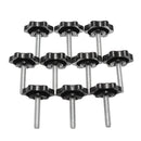 Suleve M6TS1 10Pcs M6 30mm Star Shape Head Thread Knurled Thumb Screw Clamping Grip Knob Screw