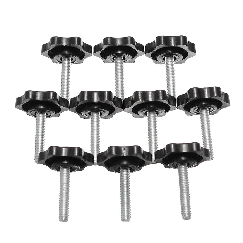Suleve M6TS1 10Pcs M6 30mm Star Shape Head Thread Knurled Thumb Screw Clamping Grip Knob Screw