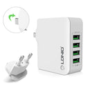 LDNIO 4 USB Ports 4.4A Fast Charging EU UK Plug Wall Travel Charger for iPhone 7 iPad Samsung Xiaomi