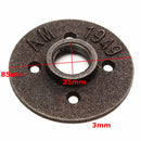 2pcs 3/4 Inch Black Malleable Iron Floor Flange Fitting Pipe NPT Antique Wall Flange Seat