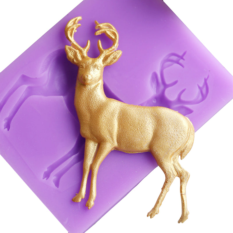 DIY Silicone Fondant Mold Christmas Deer Shape Cake Pastry Mould Kitchen Bakery Baking Tools