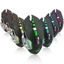 HXSJ M70GY 2400DPI 2.4G 6D Colorful Backlit Wireless Rechargeable Gaming Mouse for Anne Pro 2 Laptop Computer PC
