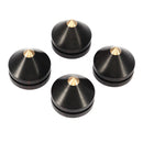 4Pcs Ebony Speaker Spike Isolation Stand Wooden Copper Tip Feet Spike with 23mm Base Pad