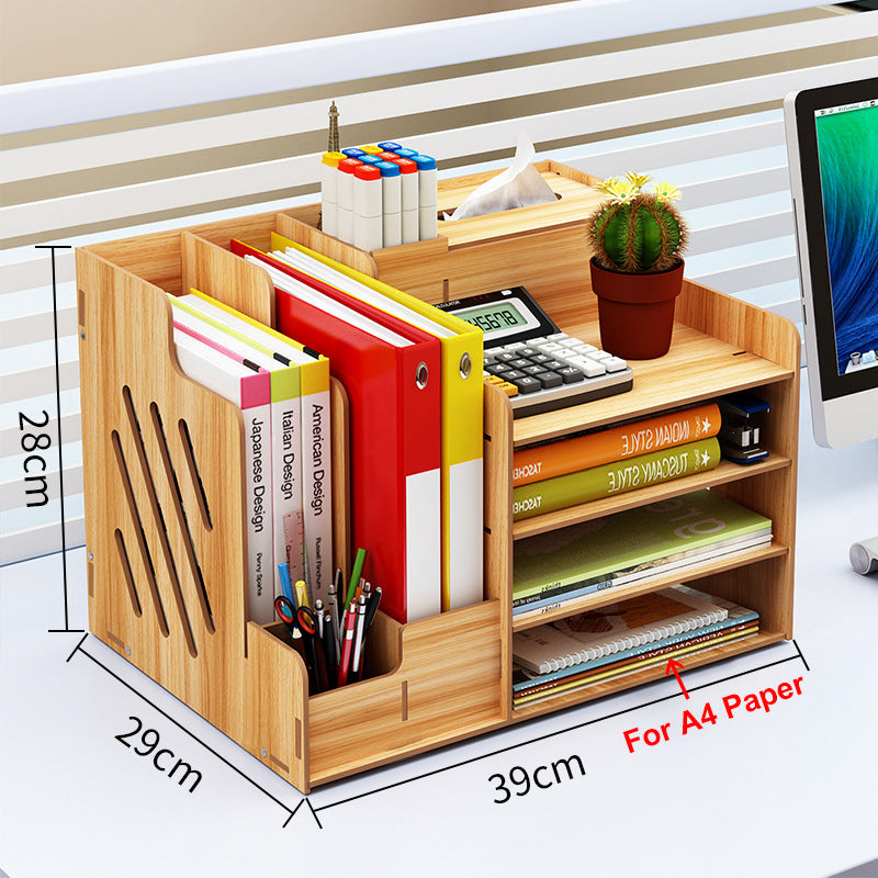 Large Wooden Storage Box File Holder Office Pen Book Desktop Organizer Storage Box with Drawer Stationary Container