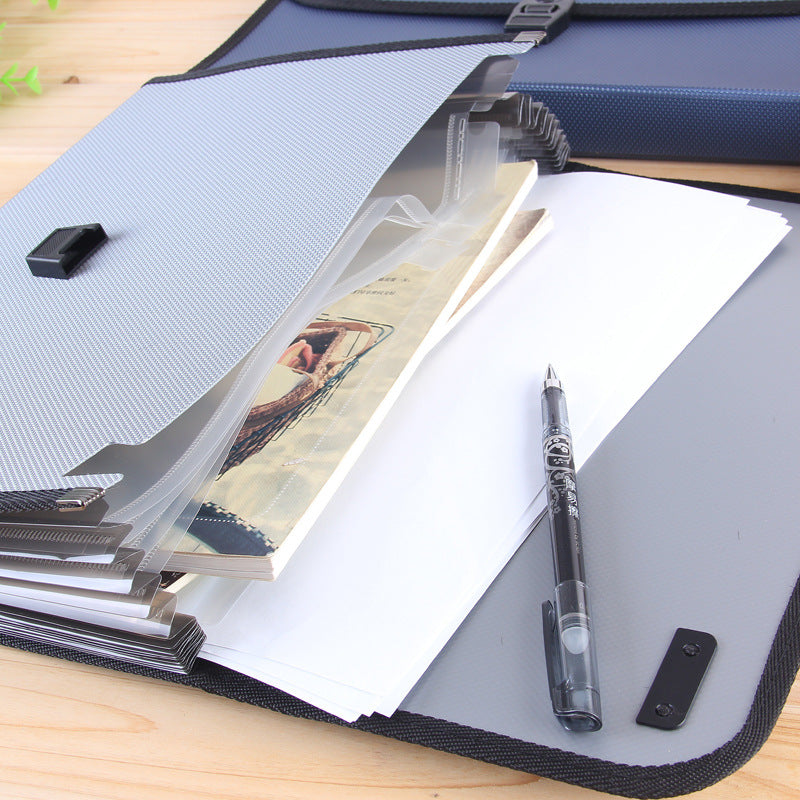 XIAOMI Ecosystem Deli 5556 1 Pcs A4 Organ Bag Multi Tier Expanding Buckled File Folder Student Business Document Organizer Conference Pack Portfolio