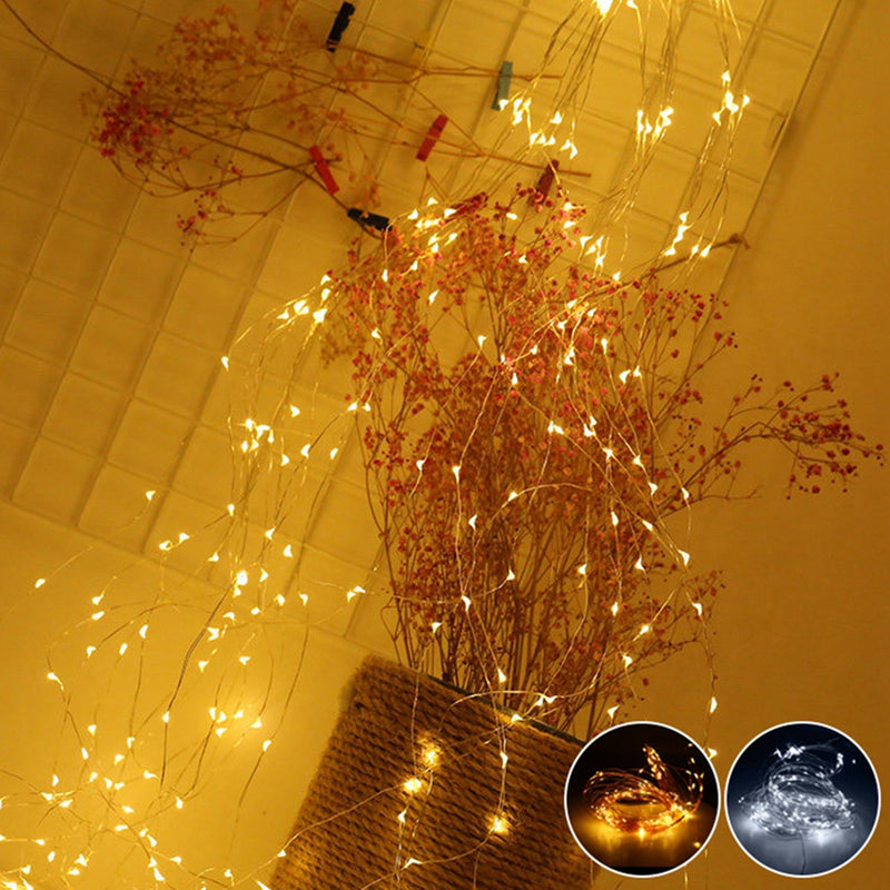 Solar Powered 8 Modes Copper Wire 200 LED Christmas Tree Fairy String Wedding Home Party Decor Light