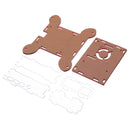 3 Pcs Red Acrylic Wall Mounted Protective Case Support Cooling Fan for Raspberry Pi 4 Model B