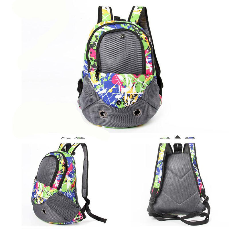 Pet Carrier Shoulders Back Front Pack Dog Cat Travel Bag Mesh Backpack Head Out Design Travel Bag