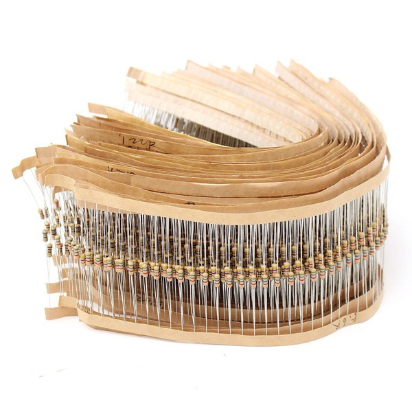 2500Pcs 1% 1/4W 0.25W Carbon Metal Film Resistor 50 Values Assortment Kit 1~10M Range