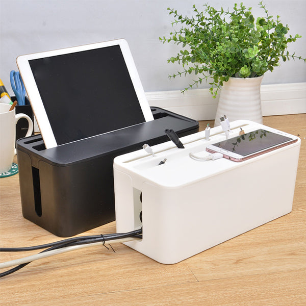 Cable Storage Box Case Wire Management Power Plug Cord Socket Safety Desktop Organizer