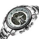 STRYVE S8016 Stainless Steel Calendar Stopwatch Chrono Alarm LED Dual Display Digital Watch