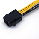 22cm Graphics Card 6Pin to 6 + 2Pin Power Adapter Cable Power Supply Splitter Cable for Desktop