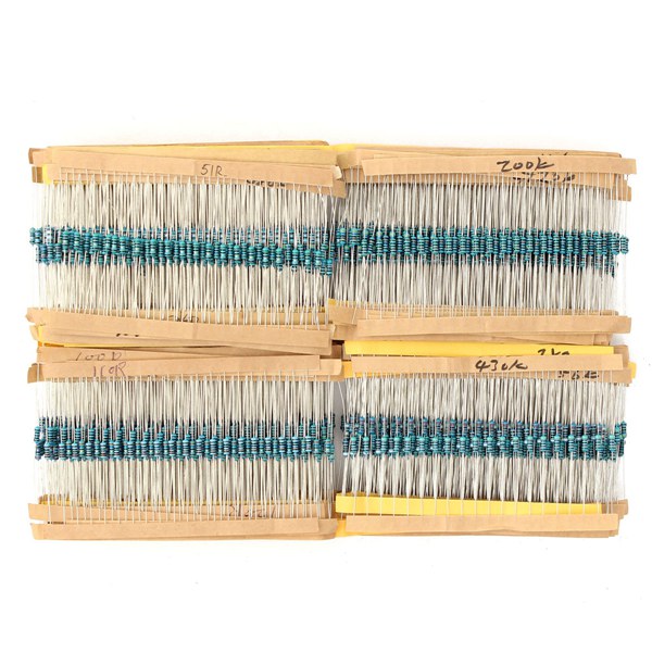 3120pcs 1% 1/4W Metal Film Resistor Kit 156 Value 1R-10M Ohm Component Pack