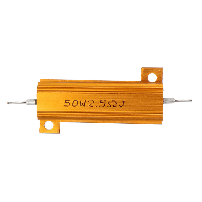 10pcs RX24 50W 2.5R 2.5RJ Metal Aluminum Case High Power Resistor Golden Metal Shell Case Heatsink Resistance Resistor