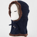 Unisex Windproof Knitted Hat Beanies Scarf Winter Warm Outdoor Camping Cycling Head Scarves