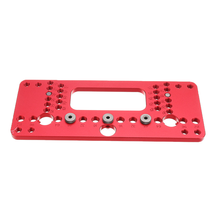 Aluminum Alloy Adjustable Metric Cabinet Hardware Jig Plus Cabinet Door Knob Handle Install Drill Guide Template Jig with 4.2mm Drill Bit Set