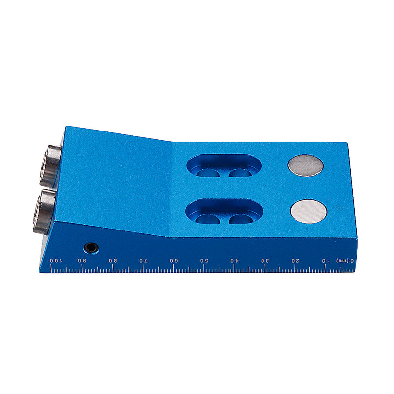 Aluminum Alloy 9.5mm Pocket Hole Jig Set Hole Drill Guide Magnetic Pocket Hole Joinery Jig with Drill Bit Screwdriver for Drilling Woodworking