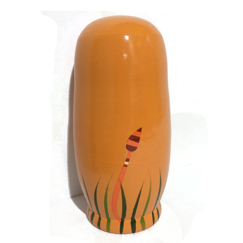 5Pcs/Set Russian Nesting Dolls Wooden Handmade Painting Animals Matryoshka Dolls Decorations