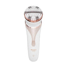 DIGOO 4 In 1 Wet Dry Electric Epilator Shaver Hair Removal Kit with Massage Roller Facial Cleanser Brush for Face Underarm Bikini Line Body Depilation