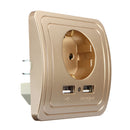 Excellway 1.5A/2A Dual USB Ports Wall Charger Power Adapter Socket Outlet Panel EU Plug Mount