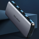 UGREEN CM207 USB3.0 High Speed with 4 Ports USB Hub Aluminum Alloy Extender Connector Multifunction with Power Supply Interface for PC Laptop