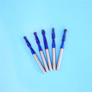 Drillpro 10Pcs 3.175mm Shank 0.8x8mm Nano Blue Coated Spiral Ball Nose End Mill CNC Milling Cutter